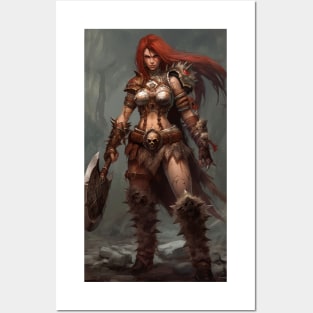 Diablo Barbarian Female Posters and Art